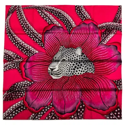 Pre-owned Hermes New Hermès Fuchsia Baobab Silk Scarf In Red