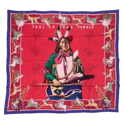 Pre-owned Hermes New Hermès Pani La Shar Pawnee Scarf In Box In Red