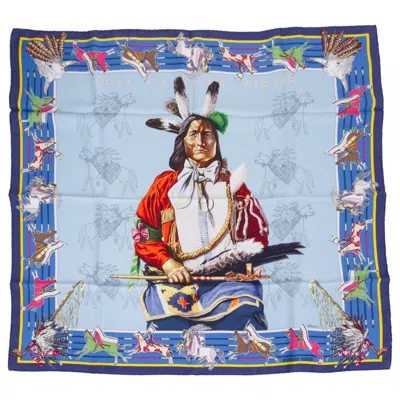 Pre-owned Hermes New In Box Hermès Pani La Shar Pawnee Scarf In Gray