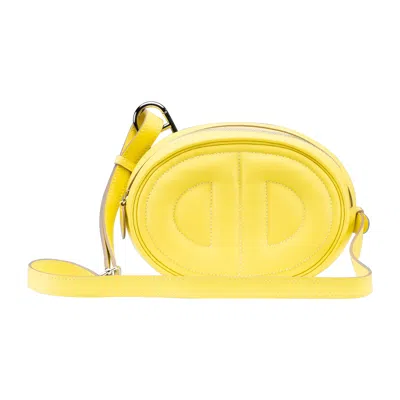 Pre-owned Hermes New In-the-loop Lime Swift Verso Belt Bag Palladium Hardware In Yellow