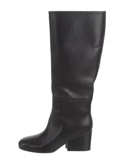 Pre-owned Hermes New Jersey Leather Riding Boots In Black