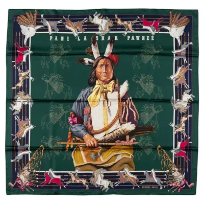 Pre-owned Hermes Hermès New "pani La Shar Pawnee" Scarf In Black