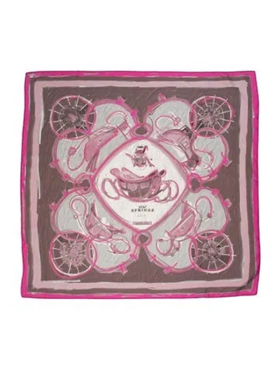 Pre-owned Hermes New Springs Silk Scarf In Purple