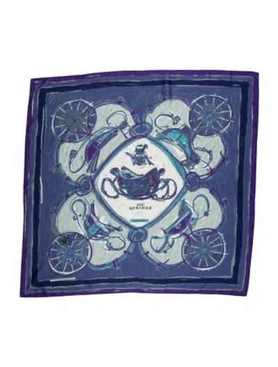 Pre-owned Hermes New Springs Silk Scarf In Purple