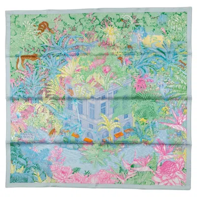 Pre-owned Hermes New Tropical Garden Pastel Scarf In Gray