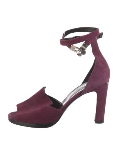 Pre-owned Hermes Nina H Logo Sandals In Purple