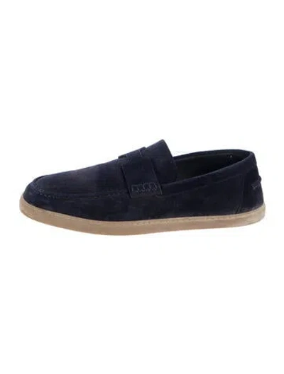 Pre-owned Hermes Noe H Logo Loafers In Blue