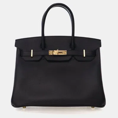 Pre-owned Hermes Noir Epsom Birkin 30 In Black
