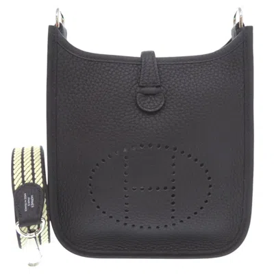 Pre-owned Hermes Noir Taurillon Clemence Leather Shoulder Bag () In Black