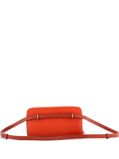 Pre-owned Hermes Nouveau To Go Wallet Epsom With Swift Clutch Bag In Orange