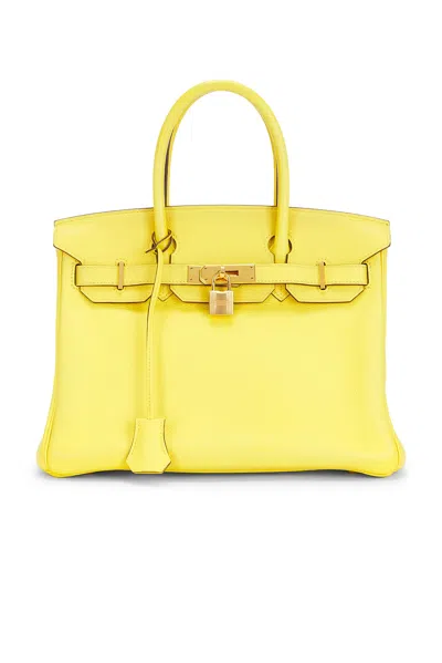 Pre-owned Hermes Novillo Birkin 30 Retourne Handbag In Jaune De Naples