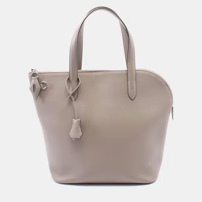 Pre-owned Hermes Novillo Transat Tote Bag In Gray