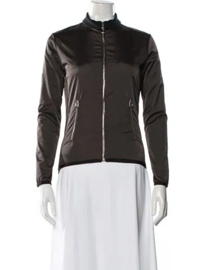 Pre-owned Hermes Nylon Biker Jacket In Brown