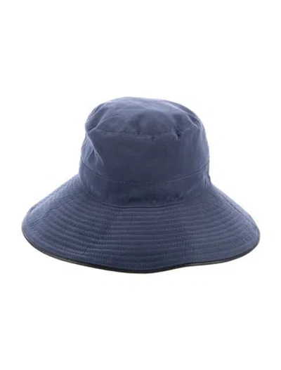 Pre-owned Hermes Nylon Bucket Hat In Blue