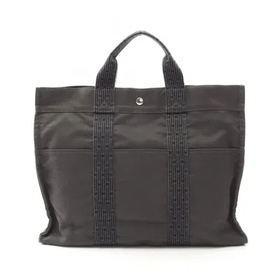 Pre-owned Hermes Nylon Canvas Tote Bag () In Gray