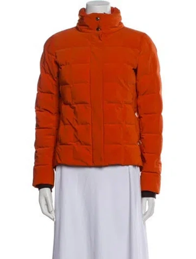 Pre-owned Hermes Nylon Down Jacket In Orange