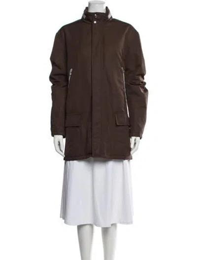 Pre-owned Hermes Nylon Parka In Brown