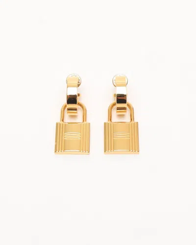 Pre-owned Hermes Hermès O Kelly Gold-plated Earrings