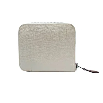 Pre-owned Hermes Off-white Epsom Leather Card Wallet ()