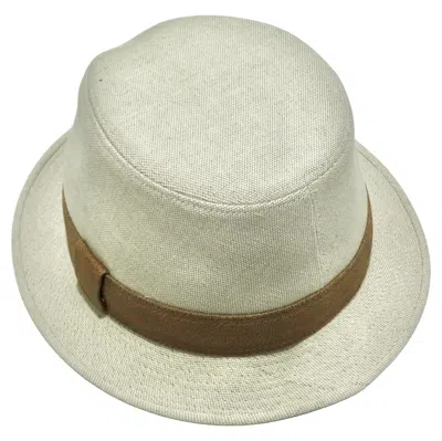 Pre-owned Hermes Off White  Fedora With Brown Classic Strap