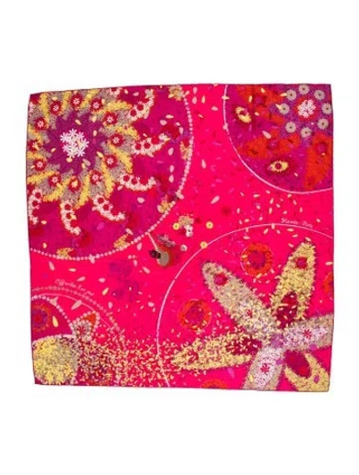 Pre-owned Hermes Offrandes D'un Jour Silk Scarf In Pink