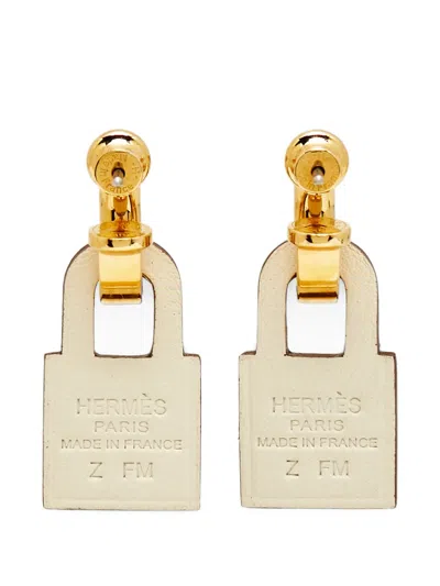 Pre-owned Hermes O'kelly Drop Earrings In Gold