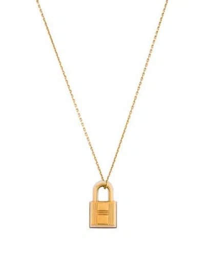 Pre-owned Hermes O'kelly Leather Pendant Necklace, 19.75" In Multicolor