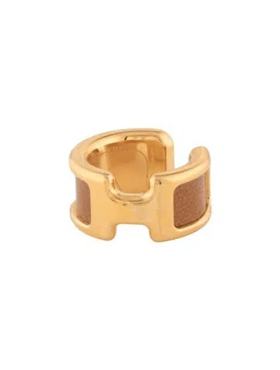 Pre-owned Hermes Olympe Ear Cuff In Orange