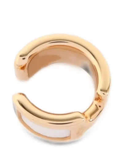 Pre-owned Hermes Olympe Epsom-leather Ear Cuff In Gold