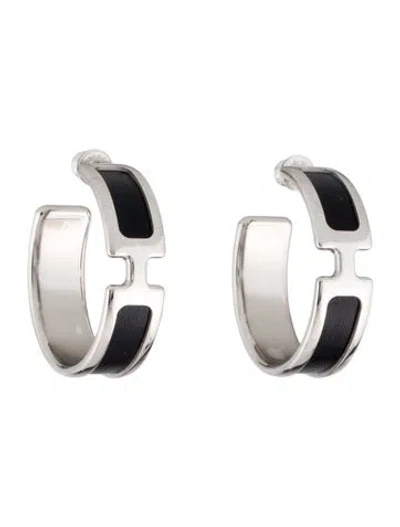 Pre-owned Hermes Olympe Hoop Earrings In Multi