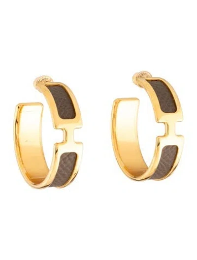 Pre-owned Hermes Olympe Hoop Earrings In Multicolor