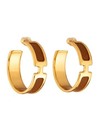 Pre-owned Hermes Olympe Hoop Earrings In Multicolor