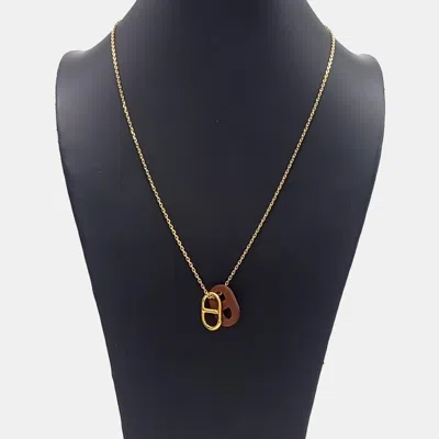 Pre-owned Hermes Hermès O'meilon Gold Plated Metal Necklace In Multi