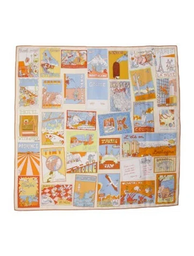 Pre-owned Hermes On Est Bien Ici Silk Scarf W/ Tags In Orange