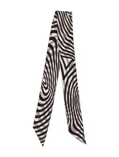 Pre-owned Hermes Onde De Chic Silk Twilly Scarf In Black