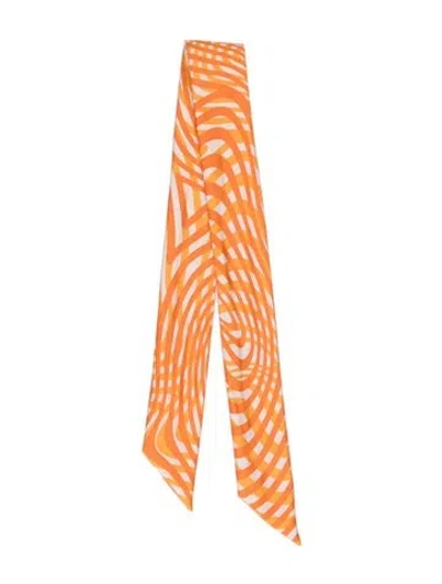 Pre-owned Hermes Onde De Chic Silk Twilly Scarf In Orange