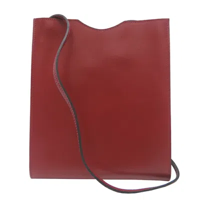 Pre-owned Hermes Onimaitou Bordeaux Red Color Box Calf Leather Shoulder Bag () In Burgundy