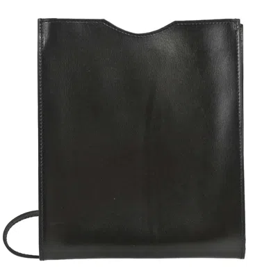 Pre-owned Hermes Onimaitou Pochette Box Calf Black Leather Clutche & Pouche Bag ()