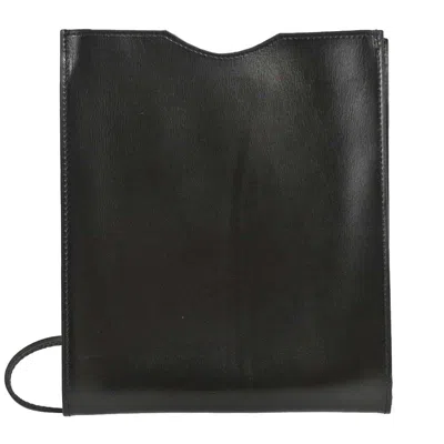 Pre-owned Hermes Onimaitou Pochette Box Calf Black Leather Clutche & Pouche Bag ()