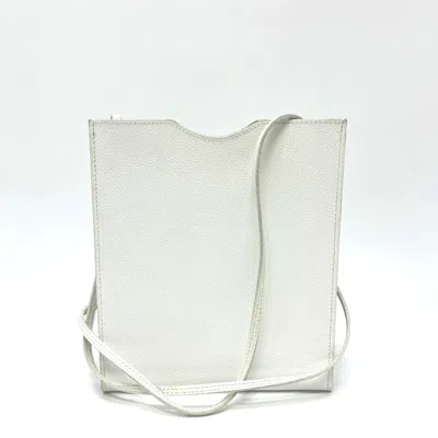 Pre-owned Hermes Onimaitou White Leather Pochette Shoulder Bag ()