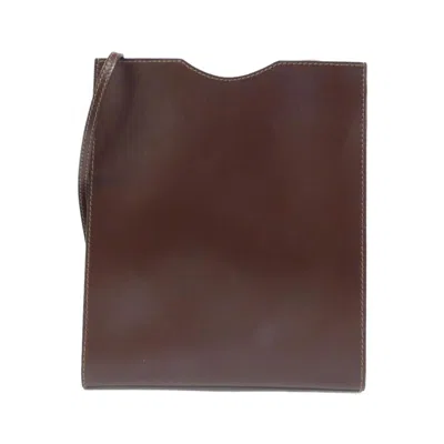 Pre-owned Hermes Onimetou Leather Shoulder Bag () In Brown