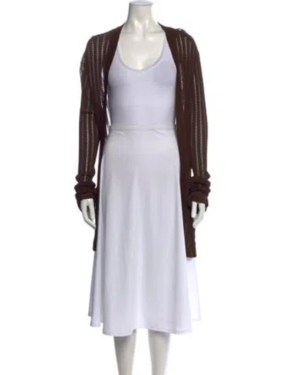 Pre-owned Hermes Open Front Sweater In Brown