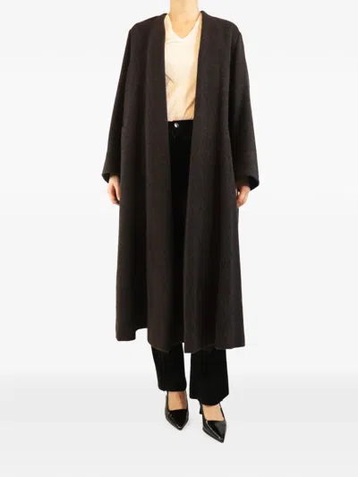 Pre-owned Hermes Open-front Coat In Brown