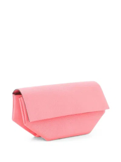 Pre-owned Hermes Opli Leather Clutch Bag In Pink