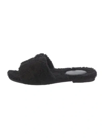 Pre-owned Hermes Oran H Logo Slides In Black