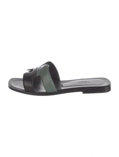 Pre-owned Hermes Oran H Logo Slides In Multi