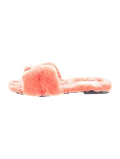 Pre-owned Hermes Oran H Logo Slides In Orange
