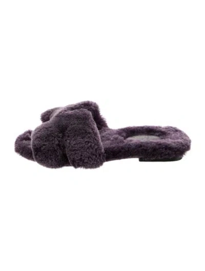 Pre-owned Hermes Oran H Logo Slides In Purple