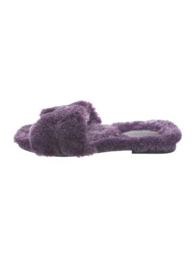Pre-owned Hermes Oran H Logo Slides In Purple