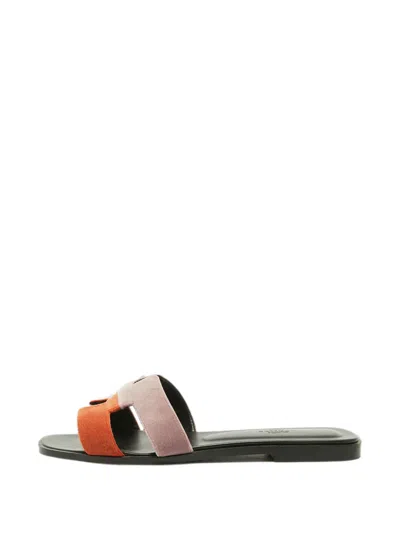 Pre-owned Hermes Oran H-cut Sandals In Orange